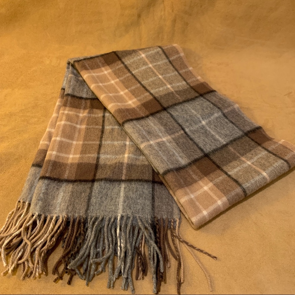 Plaid Print Lambswool Scarf